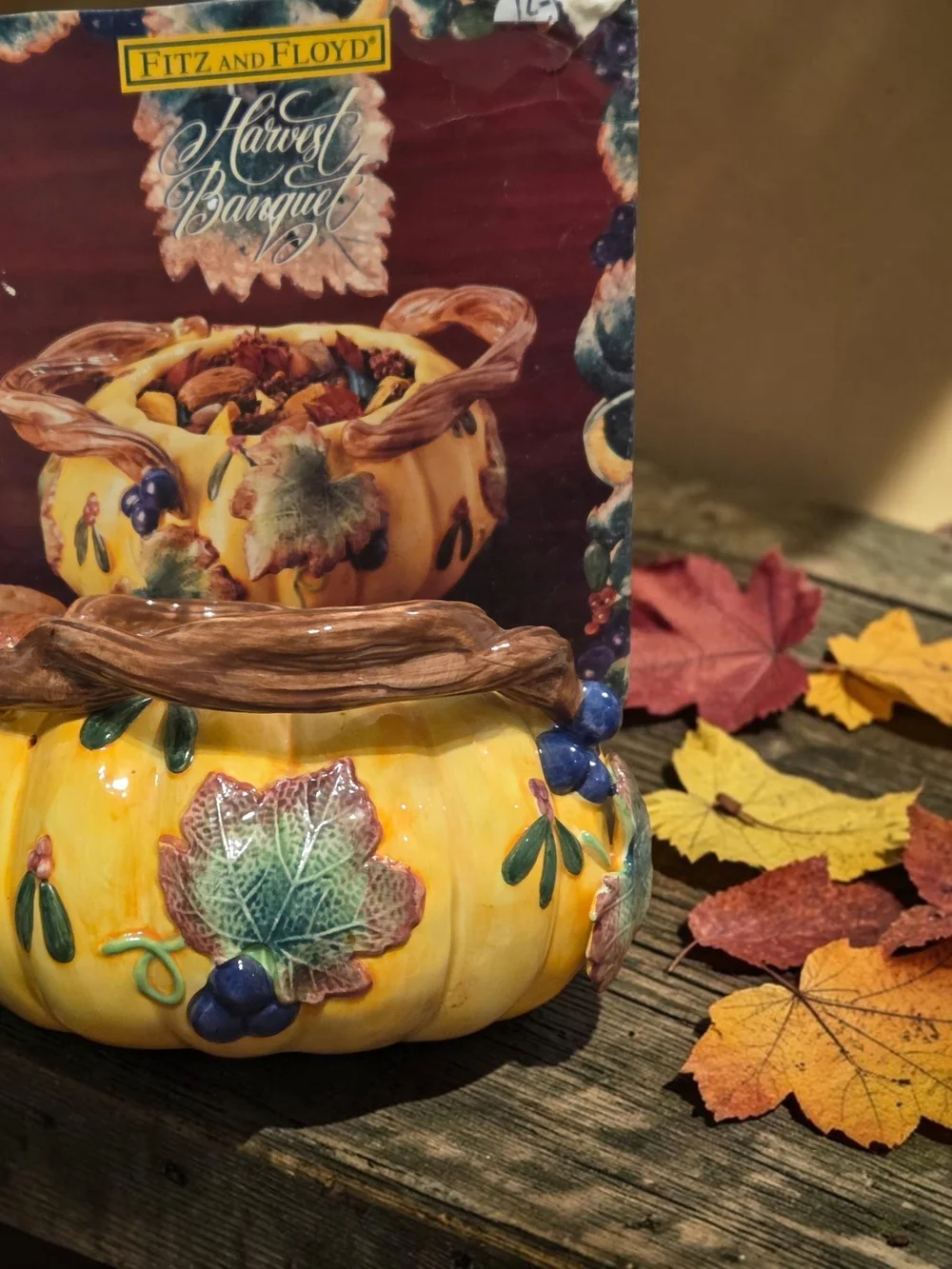 Fitz and Floyd Harvest Banquet Collectiom Serving Bowl Or Decorative Potpourri